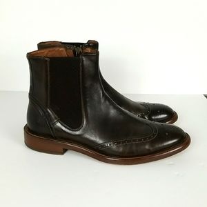 Johnston & Murphy Bryson Wingtip Zip Leather Boots Made in Italy